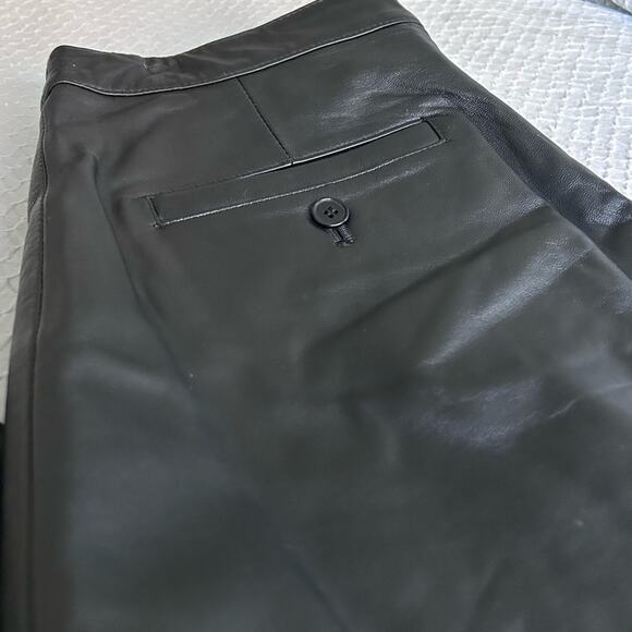 REM Garson Black Leather Biker Pants Bootcut Low Rise Size 8 Moto - Picture 16 of 16